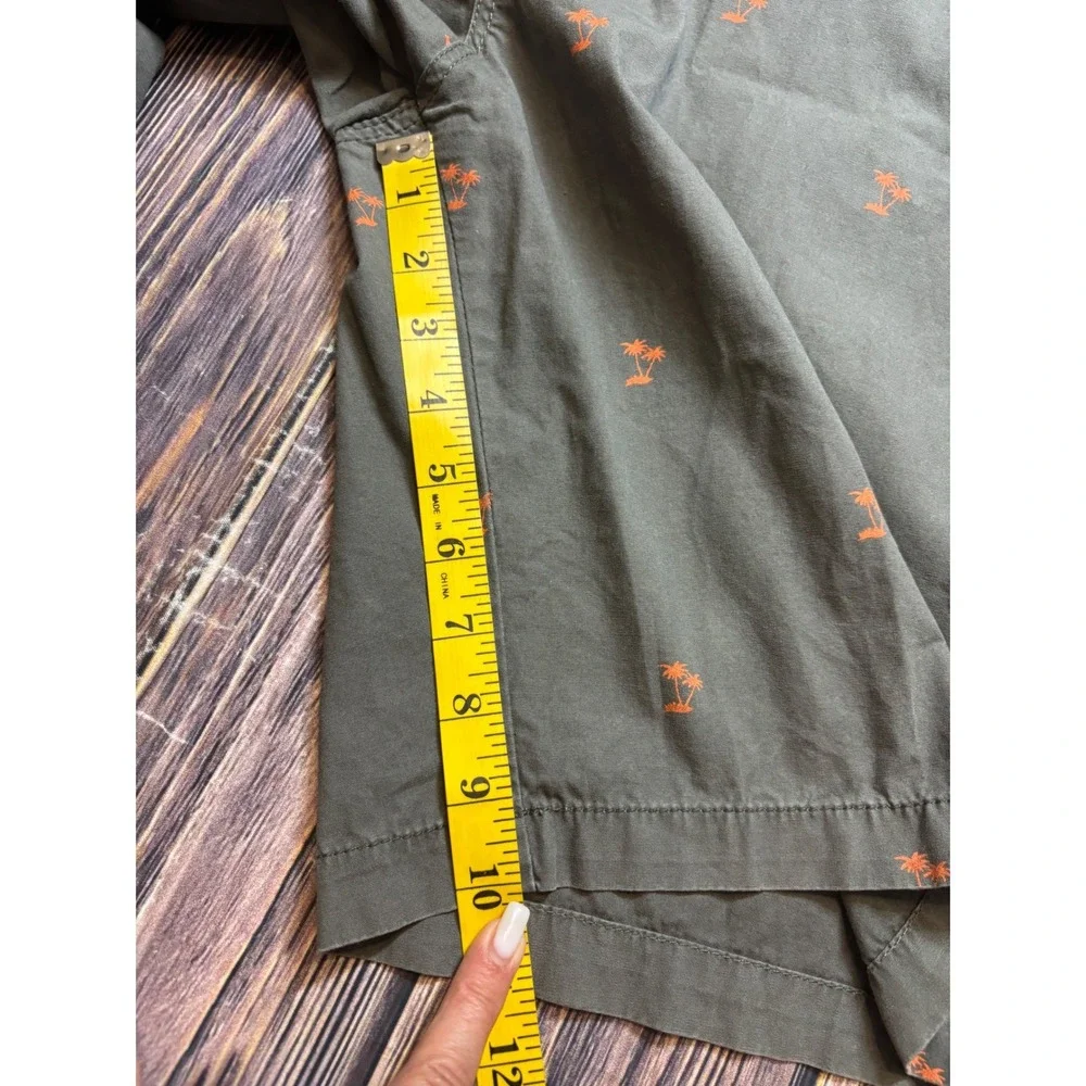 Cargo Supplies Mens Cotton Shorts Size 38 Olive Green Palm Tree Print Tropical